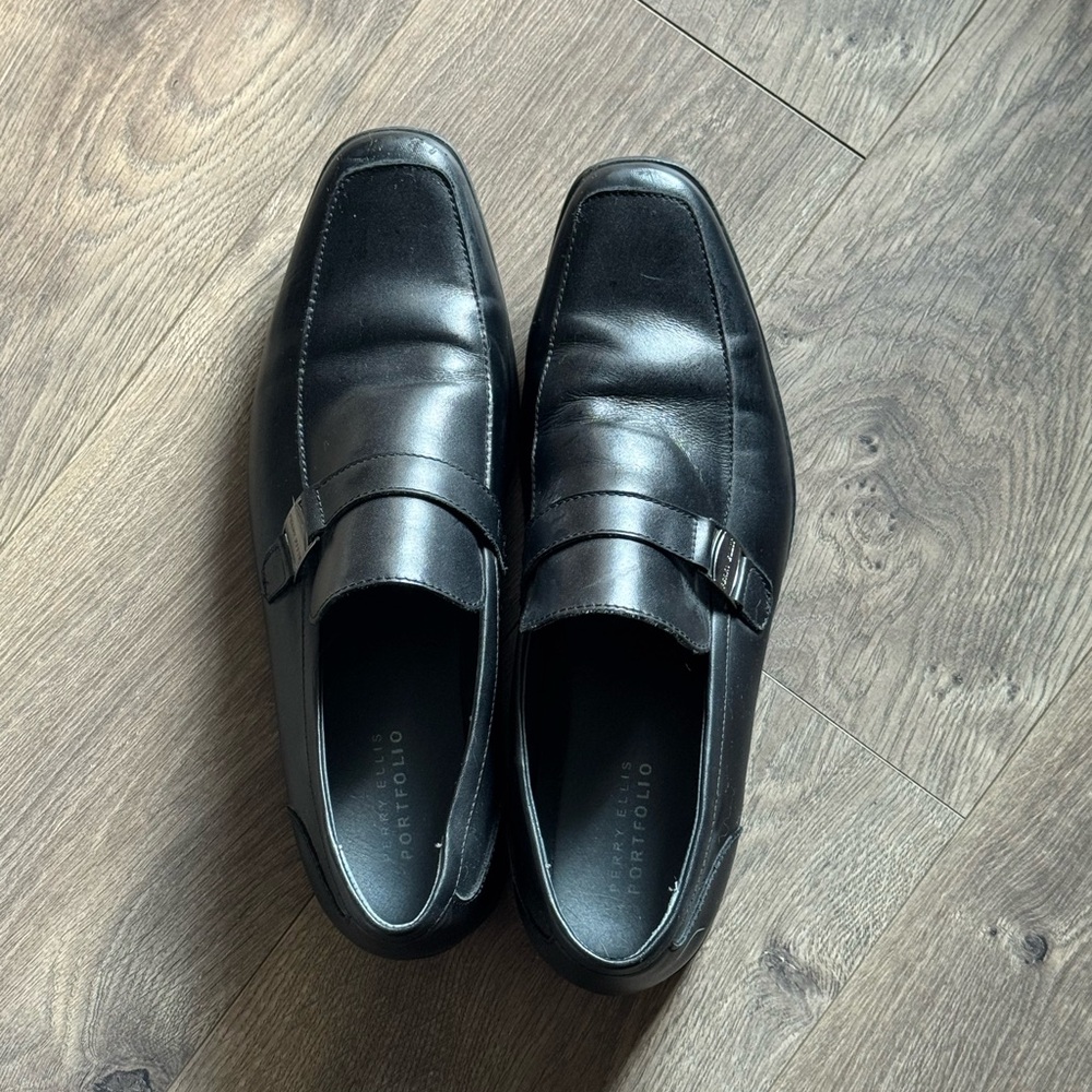 Perry Ellis Portfolio Classic Black Slip-On Loafers